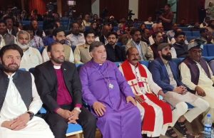 Sardar Yousaf celebrates Easter with Christian community here at the National Library of Pakistan on Friday, April 25, 2025.