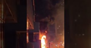 Missile trails over Tel Aviv: Iranian strikes spark fire & panic in Israel’s commercial hub