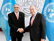 Pakistan’s UNSC Presidency: Ishaq Dar, UN Chief discuss global peace, security agenda