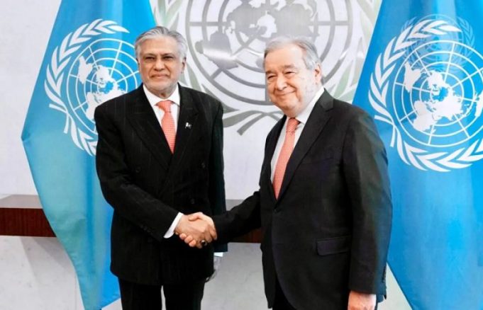 Pakistan’s UNSC Presidency: Ishaq Dar, UN Chief discuss global peace, security agenda