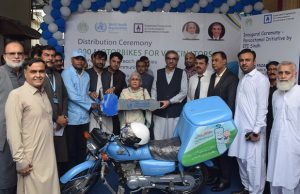 WHO, Gavi deliver 800 motorbikes to boost Pakistan’s immunization drive in remote areas