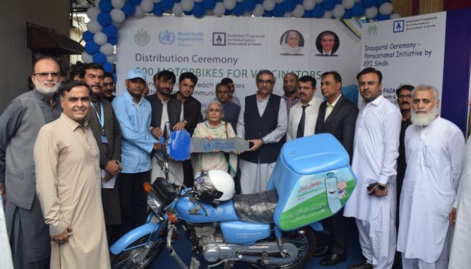 WHO, Gavi deliver 800 motorbikes to boost Pakistan’s immunization drive in remote areas