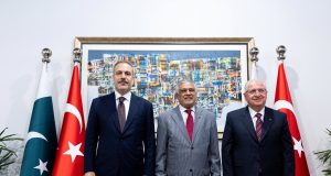 Turkish foreign and defence ministers meet Deputy PM Ishaq Dar to strengthen bilateral cooperation in Islamabad
