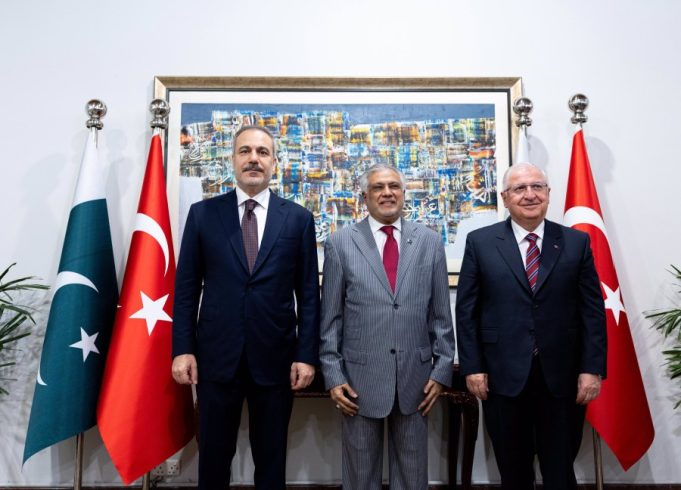 Turkish foreign and defence ministers meet Deputy PM Ishaq Dar to strengthen bilateral cooperation in Islamabad