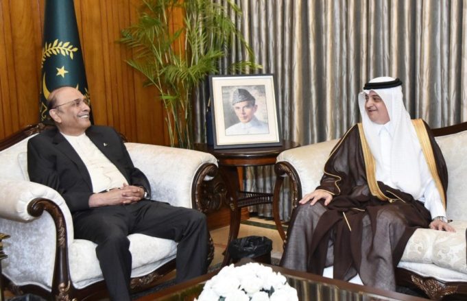 President Zardari, Saudi envoy discuss boosting trade, investment & cultural ties