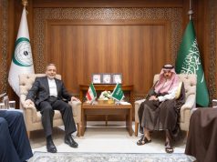 Saudi FM Prince Faisal bin Farhan meets Iranian FM Abbas Araghchi on OIC sidelines to discuss Israeli aggression against Palestinians