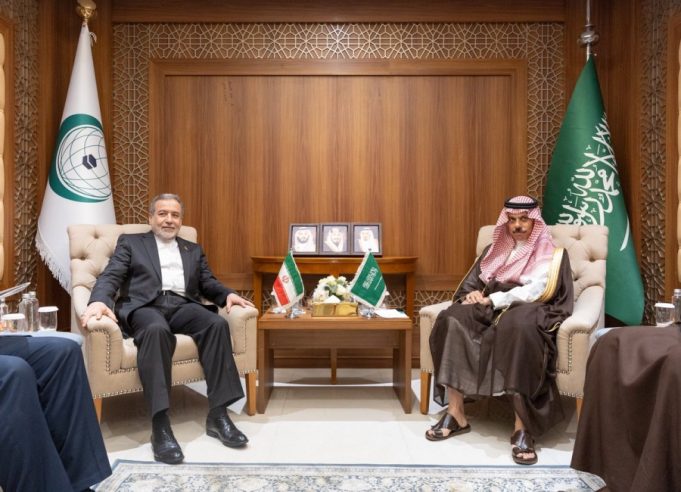 Saudi FM Prince Faisal bin Farhan meets Iranian FM Abbas Araghchi on OIC sidelines to discuss Israeli aggression against Palestinians