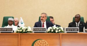 Turkish FM Hakan Fidan delivers opening address at OIC extraordinary foreign ministers’ session in Jeddah