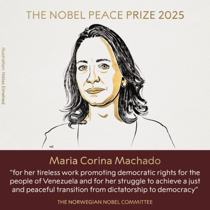 Venezuelan opposition leader Maria Corina Machado wins 2025 Nobel Peace Prize for defending democracy amid repression