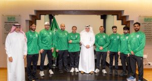 Saudi Ambassador Nawaf bin Said Al-Malki welcomes the Saudi Goalball Team; extends best wishes for their success and victory in championships worldwide.