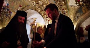 U.S. Vice President Vance and Second Lady Usha Vance visit Jerusalem’s Church of the Holy Sepulchre, site of Christ’s crucifixion and resurrection