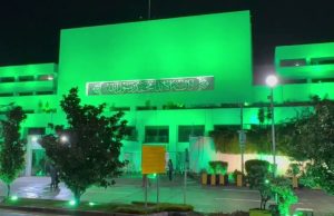 Parliament House illuminated green to welcome Saudi Shura Council delegation