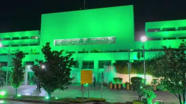 Parliament House illuminated green to welcome Saudi Shura Council delegation