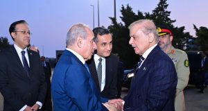 BAKU: Prime Minister Muhammad Shehbaz Sharif departs from Heydar Aliyev International Airport, seen off by Azerbaijan’s First Deputy Prime Minister Yagub Abdulla Oglu Eyyubev.
