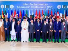Prime Minister Shehbaz Sharif poses for family photo at Inter-Parliamentary Speakers Conference