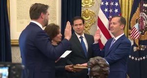 U.S. Vice President JD Vance administers oath to Ambassador-Designate Sergio Gor for posting in India