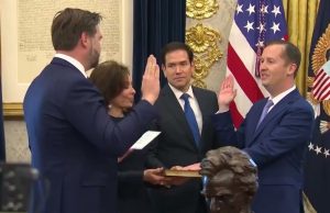 U.S. Vice President JD Vance administers oath to Ambassador-Designate Sergio Gor for posting in India