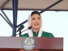 First Lady Aseefa Bhutto Zardari attends the 5th Passing Out Parade at Bakhtawar Cadet College for Girls as chief guest, inaugurating a new gym and swimming pool, planting saplings, and opening the Art and Science Exhibition while celebrating empowered young leaders shaping Pakistan’s future.