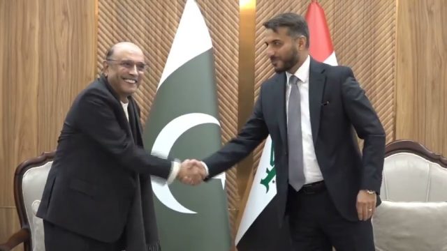 President Zardari arrives in Najaf, meets governor; set to visit holy shrines in Najaf, Karbala