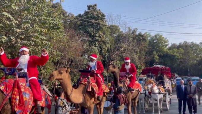 Lahore celebrates Christmas with vibrant traditions, Santa on camels, horse carts