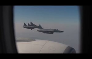 Six Pakistani JF-17 Thunder Block III fighter jets escort Indonesian President Prabowo Subianto as he arrives in Pakistan for an official visit.