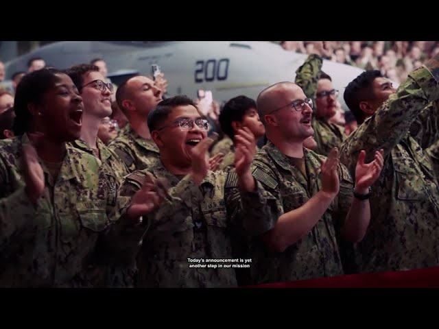 Trump says U.S. battleships symbolize power, pledge military supremacy, industrial revival