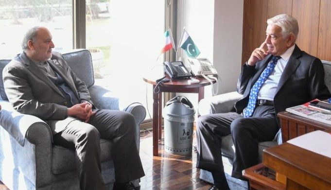 Pakistan, Iran reaffirm defence, strategic ties as Tehran envoy meets Khawaja Asif