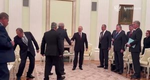 Russian President Vladimir Putin holds talks with Palestinian President Mahmoud Abbas at the Kremlin, marking the start of high-level Russia–Palestine discussions