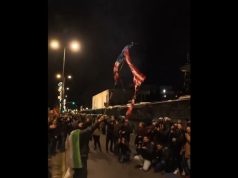 American flag burned in Athens as protesters rally in solidarity with Venezuela