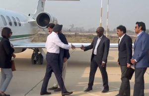 World Bank Group President Ajay Banga arrives in Larkana with a 10-member high-level delegation, where Sindh Chief Minister Syed Murad Ali Shah receives him at Mohenjo Daro Airport.