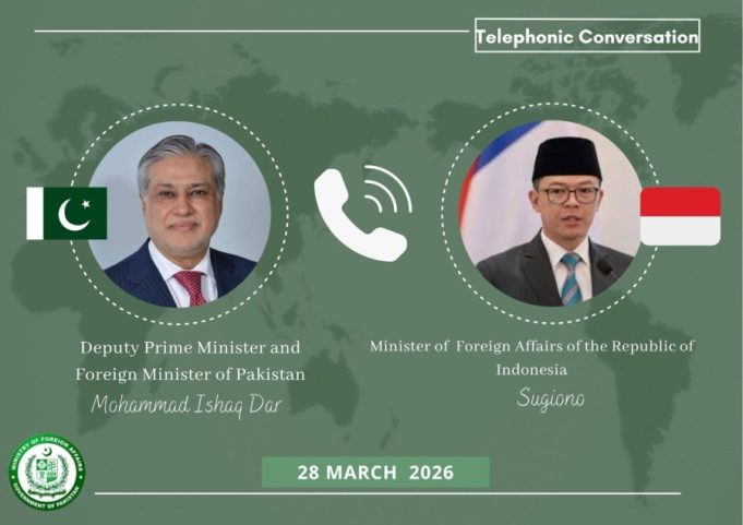 Pakistan, Indonesia FMs hold telephonic talks on regional, bilateral issues