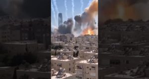 Iranian ballistic missiles striking central Israel; Tel Aviv impact areas hit as air defences tested