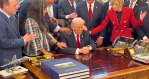 Trump receives prayer in Oval Office as faith leaders gather at White House