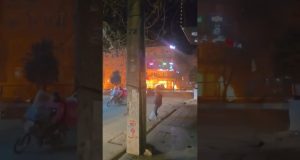 Explosions rock Tehran Boulevard as fuel lines ignite after U.S.–Israeli strikes on oil depots