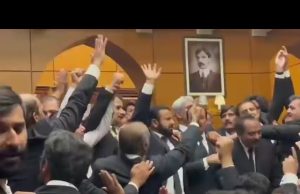 Physical altercation breaks out between lawyers inside Lahore High Court amid bar association polls; colleagues filmed rather than intervening