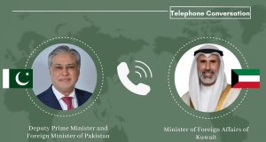 Dar, Kuwaiti FM discuss regional situation, reaffirm dialogue, strong bilateral ties