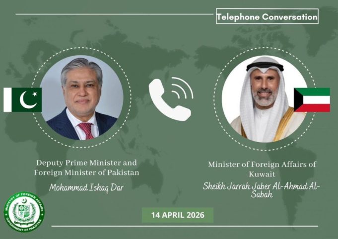 Dar, Kuwaiti FM discuss regional situation, reaffirm dialogue, strong bilateral ties