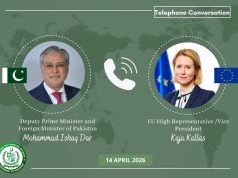 Dar, EU’s Kallas discuss regional situation, stress dialogue, diplomacy for conflict resolution