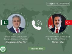 Dar, Turkish FM Hakan Fidan discuss regional situation, coordination ahead of Antalya Forum
