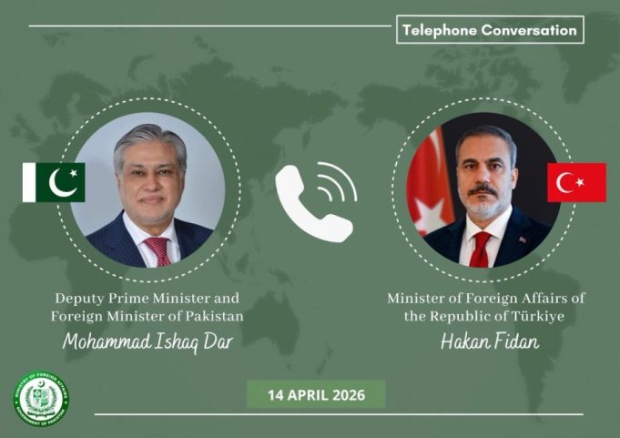 Dar, Turkish FM Hakan Fidan discuss regional situation, coordination ahead of Antalya Forum