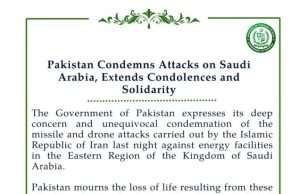 Pakistan condemns attacks on Saudi Arabia, reaffirms strong support for Kingdom’s security