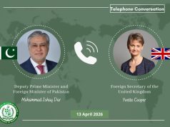 Pakistan’s diplomatic role praised as UK Foreign Secretary, FM Dar discuss regional developments