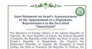 Pakistan, key Muslim countries condemn Israel’s move on ‘Somaliland’