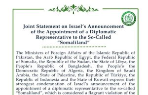 Pakistan, key Muslim countries condemn Israel’s move on ‘Somaliland’