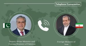 Dar, Iranian FM discuss regional situation, stress dialogue for peace, stability