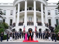 Their Majesties arrive at the White House for a state dinner hosted by the President and the First Lady, marking a key engagement during their state visit to the United States.
