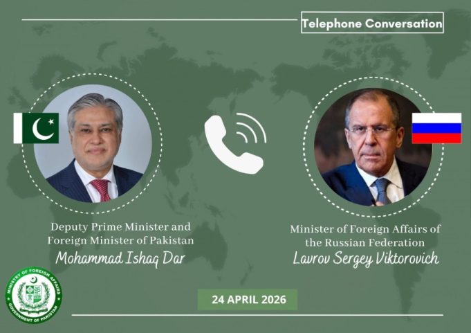 Ishaq Dar, Sergey Lavrov discuss bilateral ties, regional peace efforts in telephonic contact