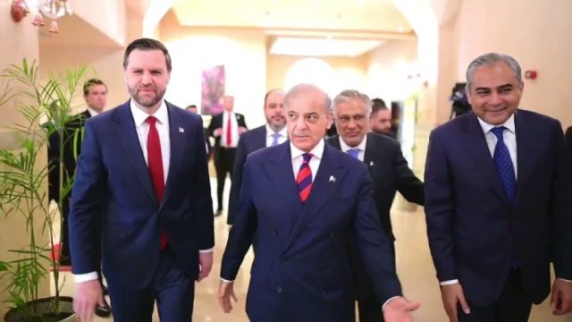 PM Shehbaz meets US Vice President JD Vance on sidelines of Islamabad Talks, hopes for ‘durable peace’