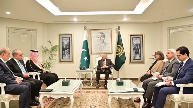 Dar meets senior diplomats from Turkiye, Egypt, Saudi Arabia, calls for four-country cooperation framework