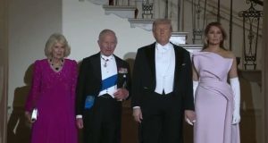 US President, First Lady accompany King Charles, Queen Camilla to state dinner
